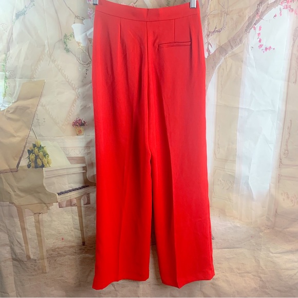 THE ANDAMANE Red Karla Wide Leg Trousers - Picture 4 of 11